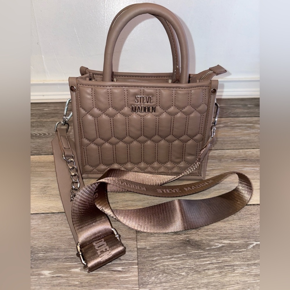 Steve Madden mushroom colored Crossbody Quilted Bag